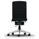 Stuhl_2 | SITWELL® STEIFENSAND AG Bürostühle direkt ab Werk kaufen Back view of a black high-back office chair with a chrome five-wheel base, on a white background.